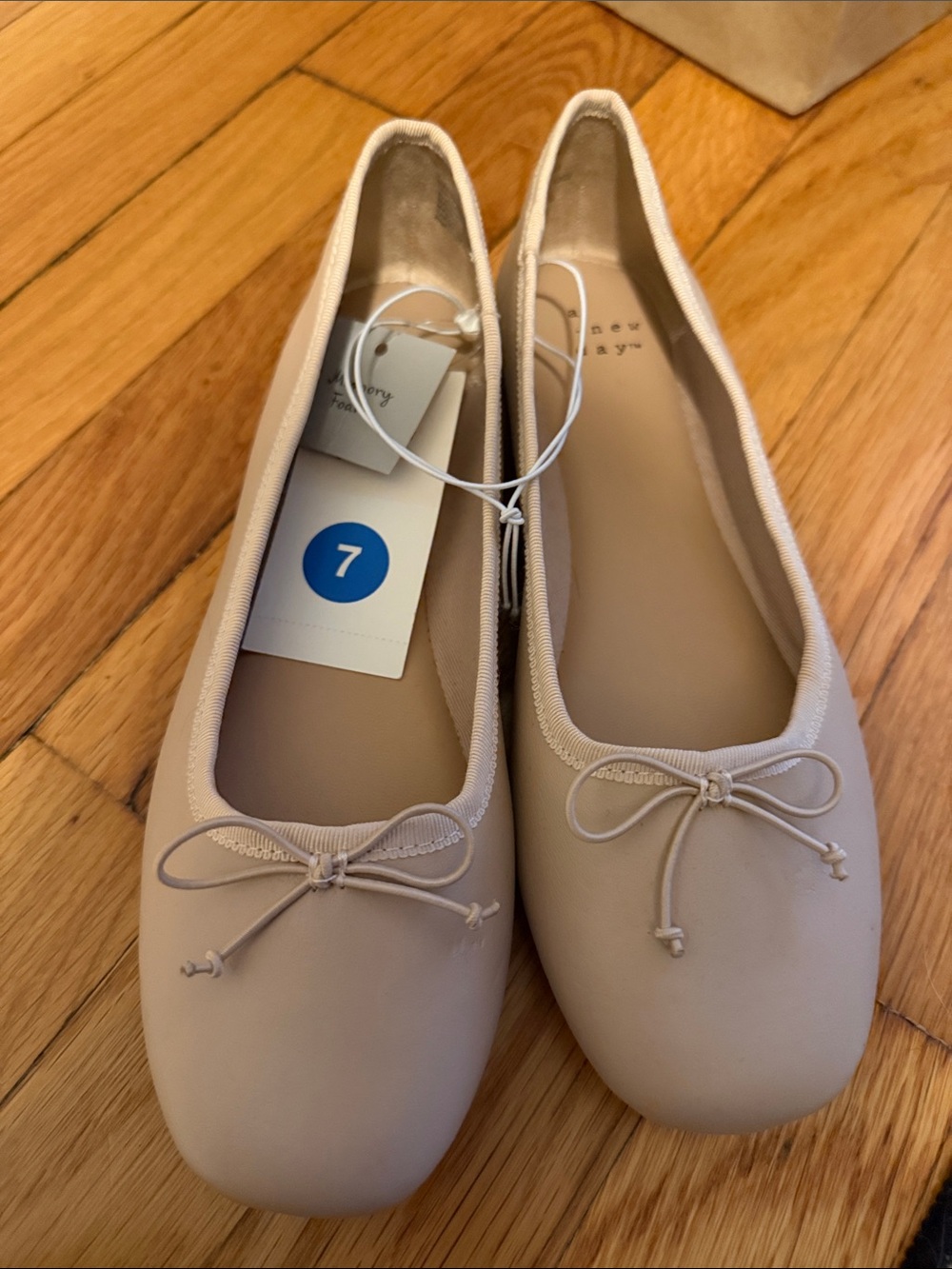 a new day Nude Ballet Flats with Bow Detail